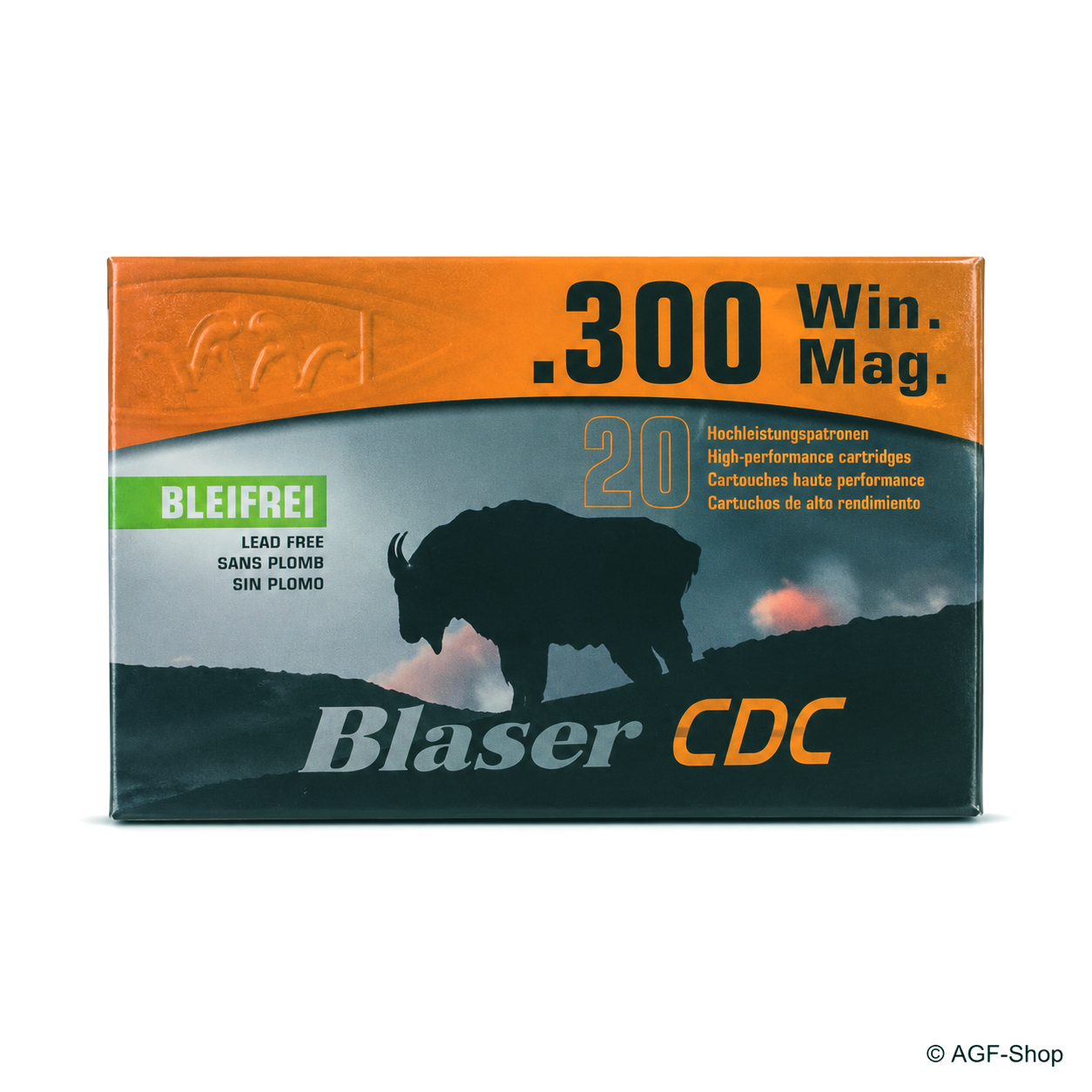 Blaser Büchsenpatrone .300 Win. Mag. CDC 10,4 g / 160 gr, 20 Stück Bleifrei