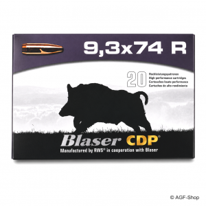 Blaser 9.3x74 R CDP 18,5 g / 285 gr Büchsenpatronen, Packung mit 20 Stück