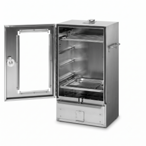 SMOKI Räucherofen 70 × 39 × 26 cm aus geprägtem CR-Edelstahl mit Fenster