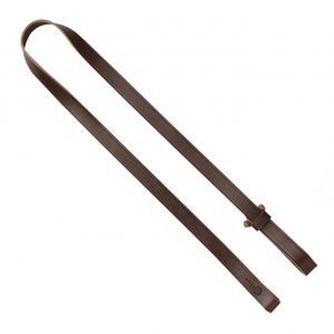 AKAH Gewehrriemen mit Holzknebel aus braunem Sattelleder - AGF-Shop