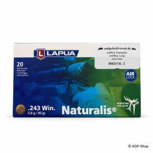 Lapua Naturalis .243 Win. 5,8 g / 90 gr – 20 Schuss | AGF-Shop