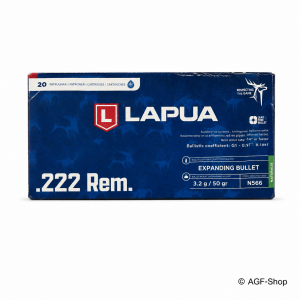 Lapua Naturalis .222 Rem. 3,2 g / 50 gr – 20 Schuss | AGF-Shop