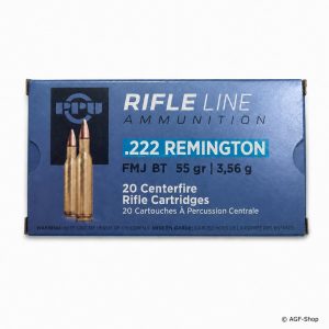 PPU FMJ BT .222 Rem. 3,56 g / 55 gr – 20 Schuss | AGF-Shop