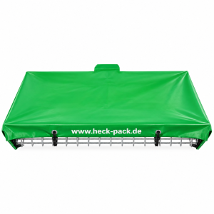 Heck-Pack-Abdeckplane Grün auf Heckträger mit Expandergummis | AGF-Shop