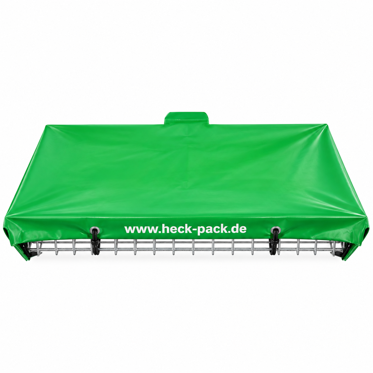 Heck-Pack-Abdeckplane Grün auf Heckträger mit Expandergummis | AGF-Shop